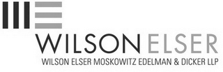 WE WILSON ELSER WILSON ELSER MOSKOWITZ EDELMAN & DICKER LLP logo