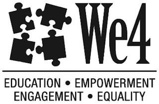 WE4 EDUCATION . EMPOWERMENT ENGAGEMENT . EQUALITY logo