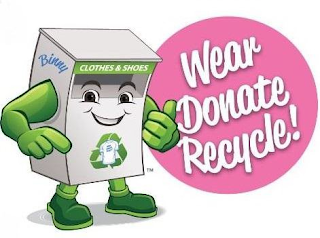 WEAR DONATE RECYCLE BINNY CLOTHES & SHOES logo