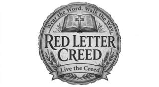 WEAR THE WORD WALK THE WAY RED LETTER CREED LIVE THE CREED logo
