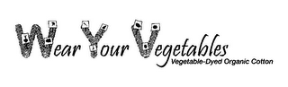 WEAR YOUR VEGETABLES- VEGETABLE-DYED ORGANIC COTTON logo
