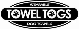 WEARABLE TOWEL TOGS DOG TOWELS logo
