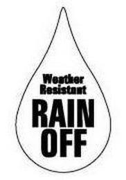 WEATHER RESISTANT RAIN OFF logo