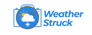 WEATHER STRUCK, COLORS BLUE, YELLOW, GREY AND WHITE logo