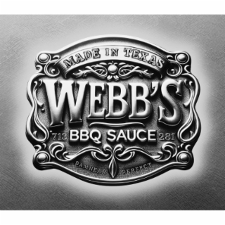 WEBB'S BBQ SAUCE DAMNEAR PERFECT MADE IN TEXAS 713 281 logo
