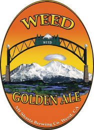 WEED WEED GOLDEN ALE MT SHASTA BREWING CO. WEED, CA logo