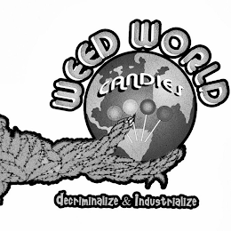 WEED WORLD CANDIES DECRIMINALIZE & INDUSTRIALIZE logo