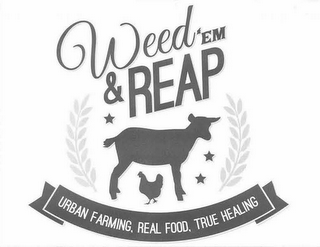 WEED'EM & REAP URBAN FARMING, REAL FOOD, TRUE HEALING logo
