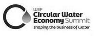WEF CIRCULAR WATER ECONOMY SUMMIT SHAPING THE BUSINESS OF WATER logo