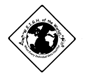 "W.E.I.G.H. OF THE WORLD" WHEN EVERY INDIVIDUAL GETS HEALTHY! logo
