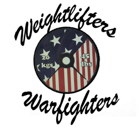 WEIGHTLIFTERS WARFIGHTERS 20 KGS 45 LBS logo