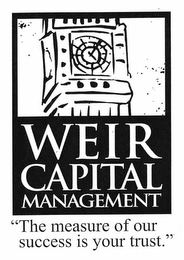 WEIR CAPITAL MANAGEMENT "THE MEASURE OF OUR SUCCESS IS YOUR TRUST." logo