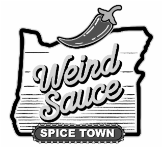 WEIRD SAUCE SPICE TOWN logo