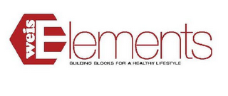 WEIS ELEMENTS BUILDING BLOCKS FOR A HEALTHY LIFESTYLE logo