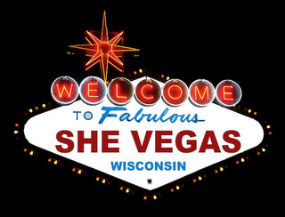 WELCOME FABULOUS SHE VEGAS WISCONSIN logo