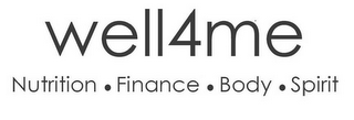 WELL4ME NUTRITION FINANCE BODY SPIRIT logo