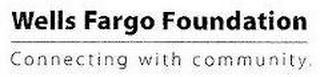 WELLS FARGO FOUNDATION CONNECTING WITH COMMUNITY. logo