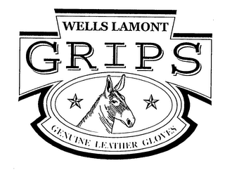 WELLS LAMONT GRIPS GENUINE LEATHER GLOVES logo