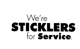 WE'RE STICKLERS FOR SERVICE. logo