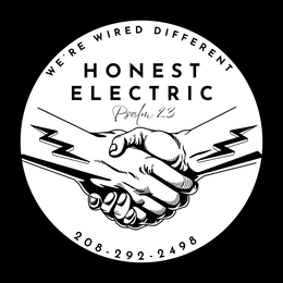 WE'RE WIRED DIFFERENT HONEST ELECTRIC PSALM 23 208-292-2498 logo