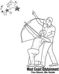 WEST COAST EDUTAINMENT YOU SHOOT, WE GUIDE logo