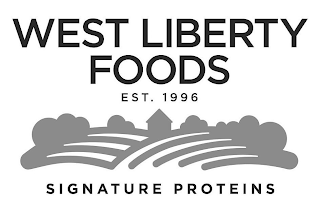 WEST LIBERTY FOODS EST. 1996 SIGNATURE PROTEINS logo
