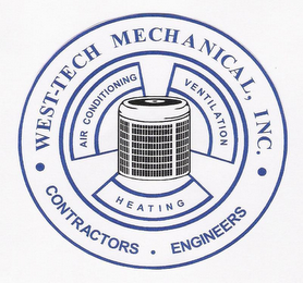 WEST-TECH MECHANICAL, INC. CONTRACTORS ENGINEERS AIR CONDITIONING VENTILATION HEATING logo