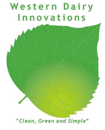 WESTERN DAIRY INNOVATIONS "CLEAN, GREEN AND SIMPLE" logo