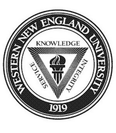 WESTERN NEW ENGLAND UNIVERSITY 1919 SERVICE KNOWLEDGE INTEGRITY logo