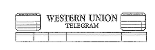 WESTERN UNION TELEGRAM DOMESTIC SERVICE INTERNATIONAL SERVICE. logo