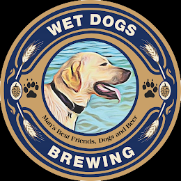 WET DOGS BREWING MAN'S BEST FRIENDS, DOGS AND BEER logo