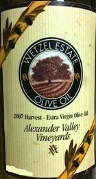 WETZEL ESTATE AVV OLIVE OIL 2007 HARVEST - EXTRA VIRGIN OLIVE ALEXANDER VALLEY VINEYARDS logo