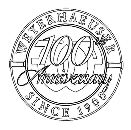 WEYERHAEUSER SINCE 1900 100TH ANNIVERSARY logo