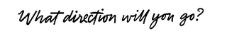 WHAT DIRECTION WILL YOU GO? logo
