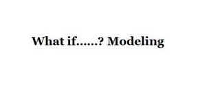 WHAT IF......? MODELING logo