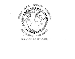 WHAT IS A COLOR WHEN WE ALL BLEED THE SAME BE COLOR BLIND logo