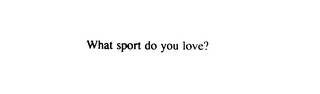 WHAT SPORT DO YOU LOVE? logo