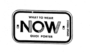 WHAT TO WEAR NOW QUOI PORTER GIORGIO VERDICE logo
