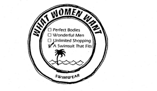 WHAT WOMEN WANT SWIMWEAR PERFECT BODIESWONDERFUL MEN UNLIMITED SHOPPING A SWIMSUIT THAT FITS logo