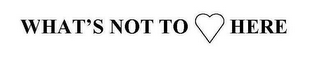 WHATS NOT TO HERE logo