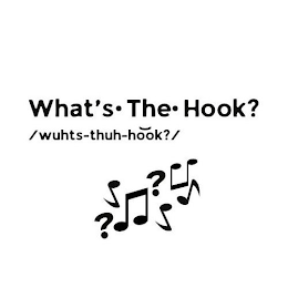WHAT'S · THE · HOOK? /WUHTS-THUH-HŎŎK?/ logo