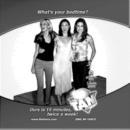 WHAT'S YOUR BEDTIME? OURS IS 15 MINUTES, TWICE A WEEK THE TAN COMPANY logo