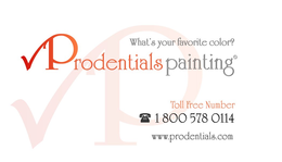 WHAT'S YOUR FAVORITE COLOR? PRODENTIALS PAINTING TOLL FREE NUMBER 1 800 578 0114 WWW.PRODENTIALS.COM P logo