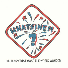 WHATSINEM? THE JEANS THAT MAKES THE WORLD WONDER logo