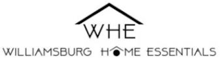WHE WILLIAMSBURG HOME ESSENTIALS logo