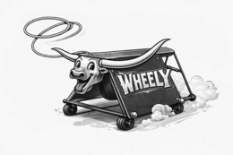 WHEELY. THE ROPING TOY DUMMY logo