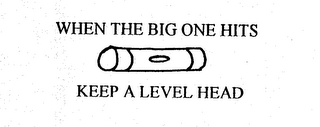 WHEN THE BIG ONE HITS KEEP A LEVEL HEAD logo