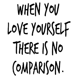 WHEN YOU LOVE YOURSELF THERE IS NO COMPARISON. logo
