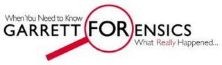 WHEN YOU NEED TO KNOW GARRETT FORENSICSWHAT REALLY HAPPENED... logo