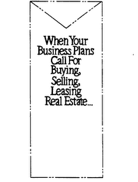 WHEN YOUR BUSINESS PLANS CALL FOR BUYING, SELLING, LEASING REAL ESTATE... logo